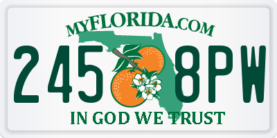 FL license plate 2458PW