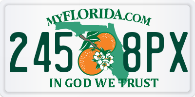 FL license plate 2458PX