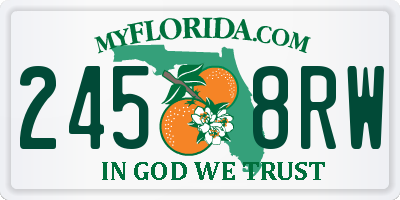 FL license plate 2458RW