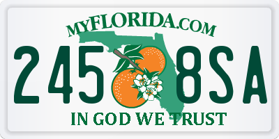 FL license plate 2458SA