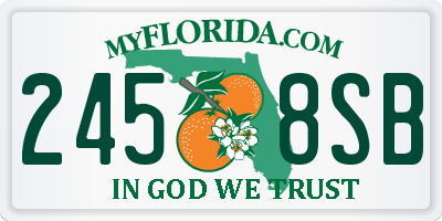 FL license plate 2458SB