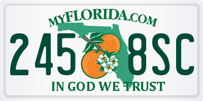 FL license plate 2458SC