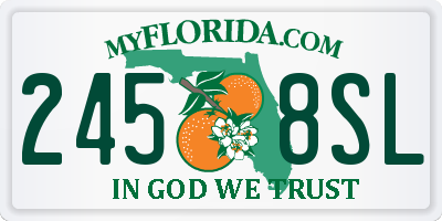 FL license plate 2458SL