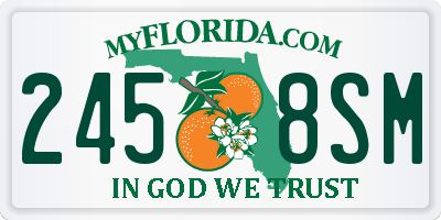 FL license plate 2458SM