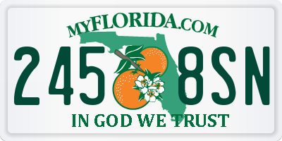 FL license plate 2458SN