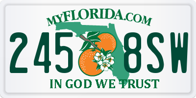 FL license plate 2458SW