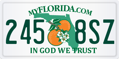 FL license plate 2458SZ