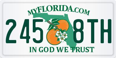 FL license plate 2458TH