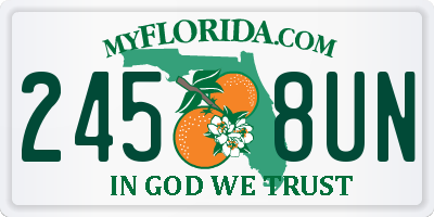 FL license plate 2458UN