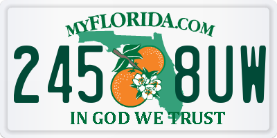 FL license plate 2458UW