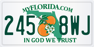FL license plate 2458WJ