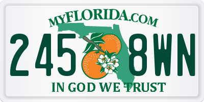 FL license plate 2458WN