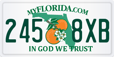 FL license plate 2458XB