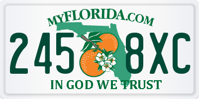 FL license plate 2458XC