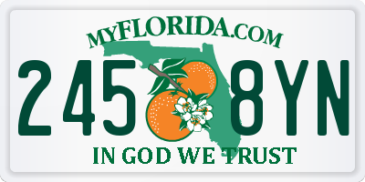 FL license plate 2458YN