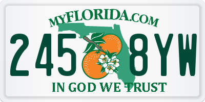 FL license plate 2458YW