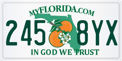 FL license plate 2458YX