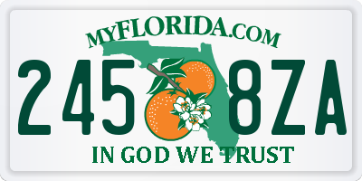 FL license plate 2458ZA