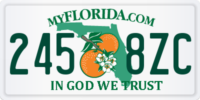 FL license plate 2458ZC