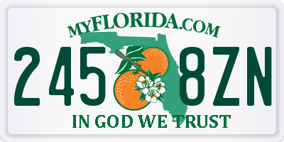 FL license plate 2458ZN