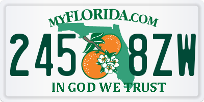 FL license plate 2458ZW
