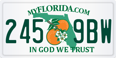 FL license plate 2459BW