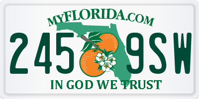 FL license plate 2459SW