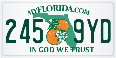 FL license plate 2459YD