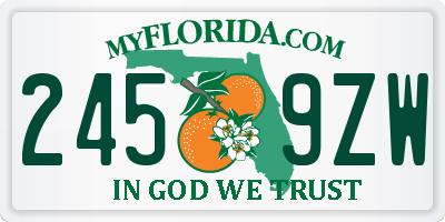 FL license plate 2459ZW