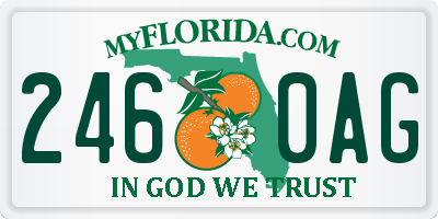 FL license plate 2460AG