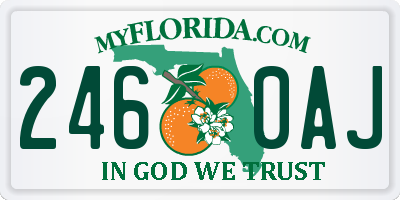 FL license plate 2460AJ