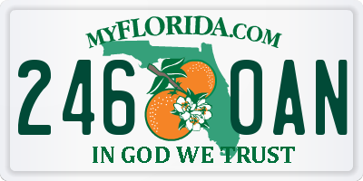 FL license plate 2460AN