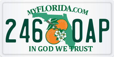 FL license plate 2460AP