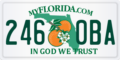 FL license plate 2460BA