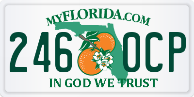 FL license plate 2460CP