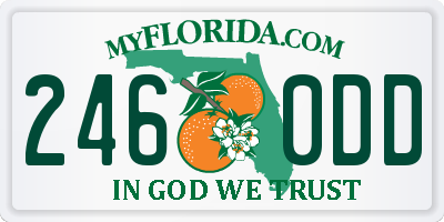 FL license plate 2460DD