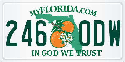 FL license plate 2460DW