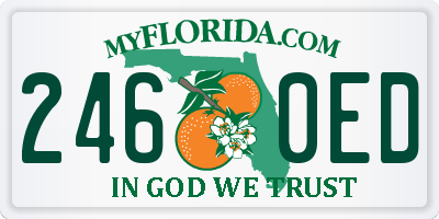FL license plate 2460ED