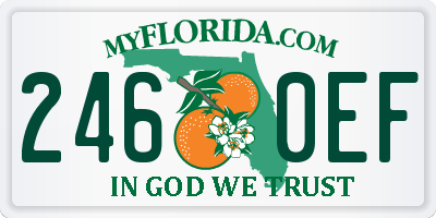FL license plate 2460EF