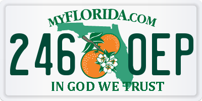 FL license plate 2460EP