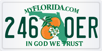 FL license plate 2460ER