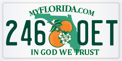 FL license plate 2460ET