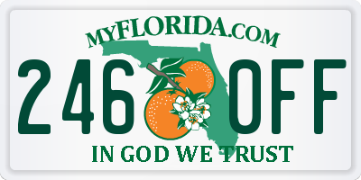 FL license plate 2460FF