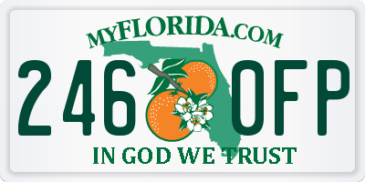 FL license plate 2460FP