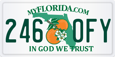 FL license plate 2460FY