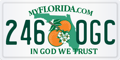 FL license plate 2460GC