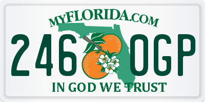 FL license plate 2460GP