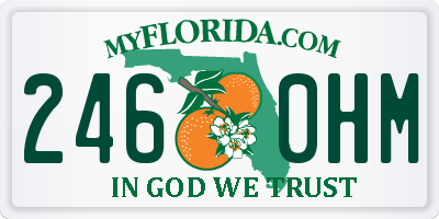 FL license plate 2460HM
