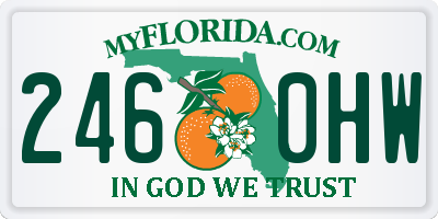 FL license plate 2460HW