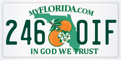 FL license plate 2460IF